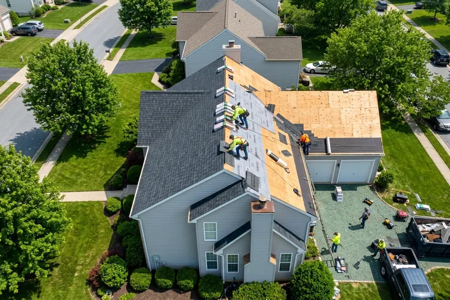 All American Home Improvement roof replacement in progress in Boonville